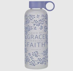 Eph. 2:8 Saved by Grace Christian water bottle