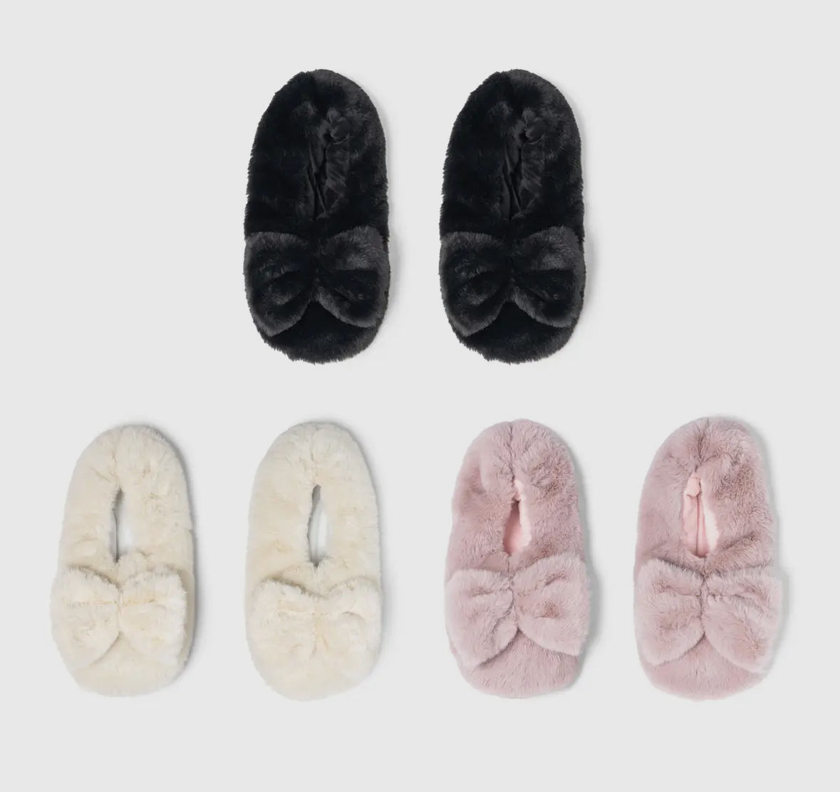 Hello Mello Cuddlers bow heated slippers