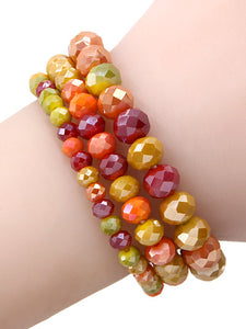 Layering stretch bead bracelet set