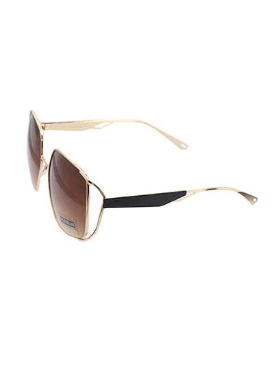 Gold tone brown lens sunglasses