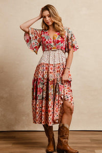 Bibi tiered floral maxi dress