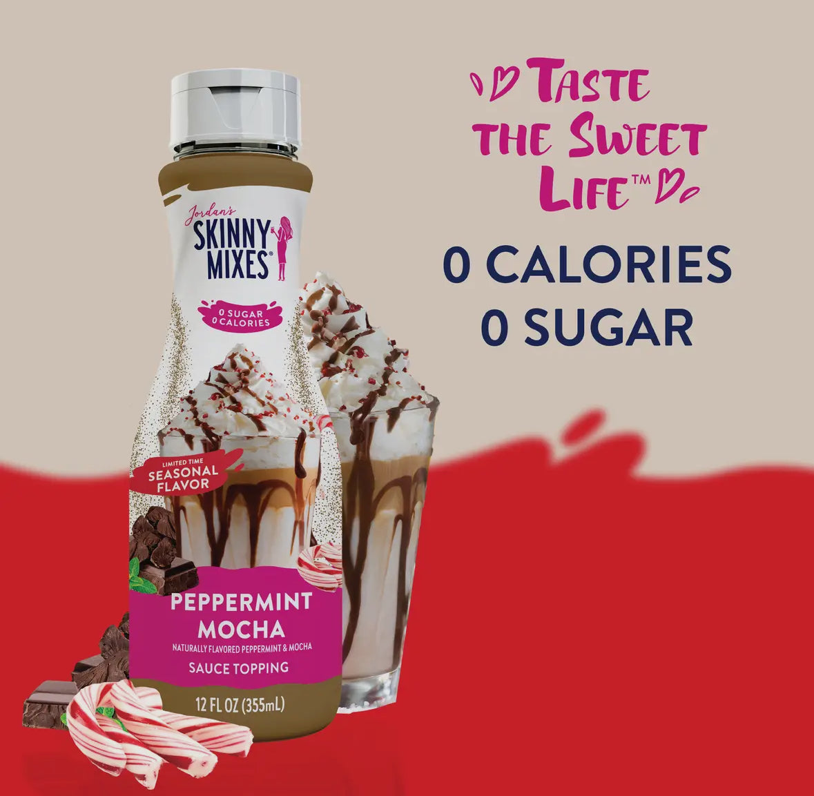 Jordan's Skinny Mixes Sugar Free Peppermint Mocha Sauce Drizzle Topping