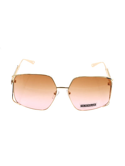 Gold tone light lens sunglasses