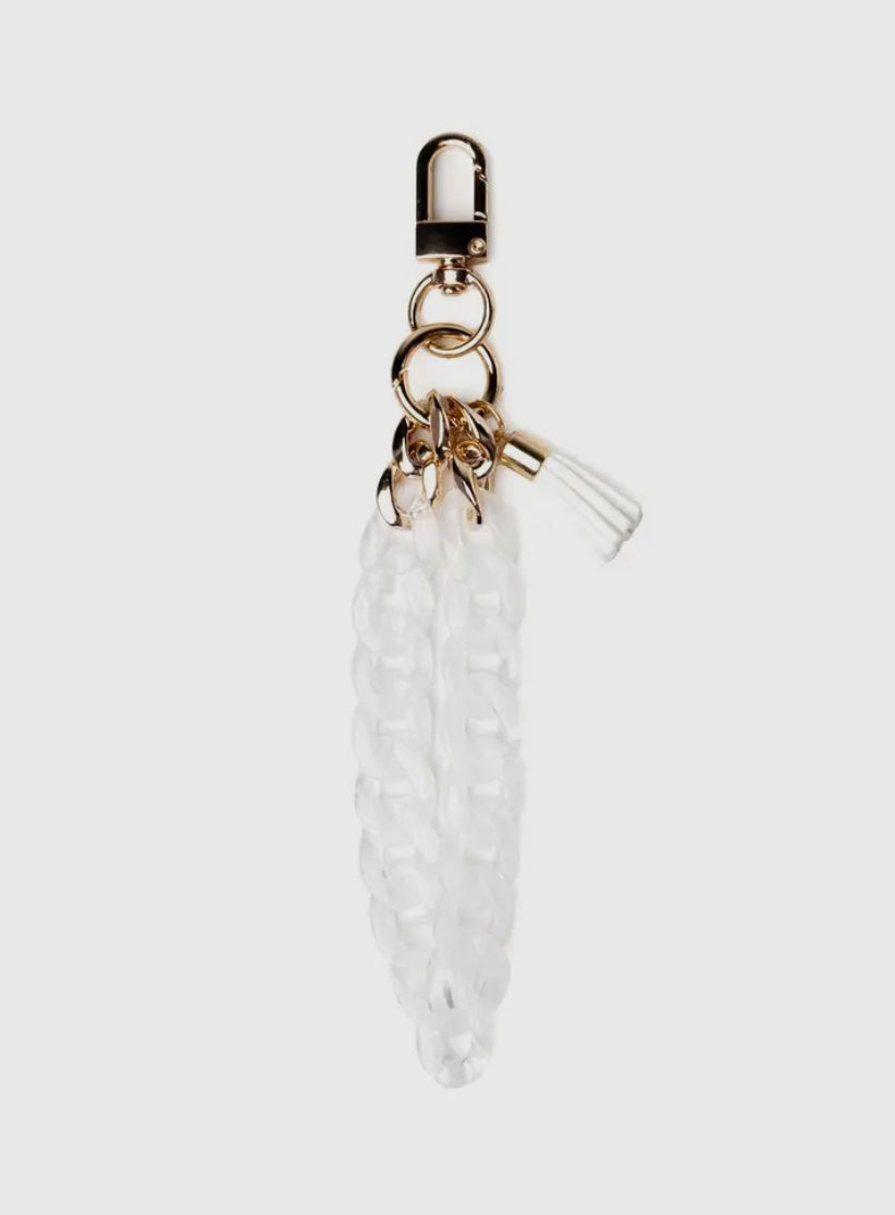 Crush swirled acrylic chain tassel keychain wristlet