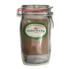 Chocolate Peppermint Crunch Cookies in a bag