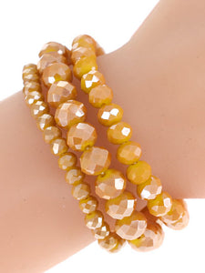 Layering stretch bead bracelet set