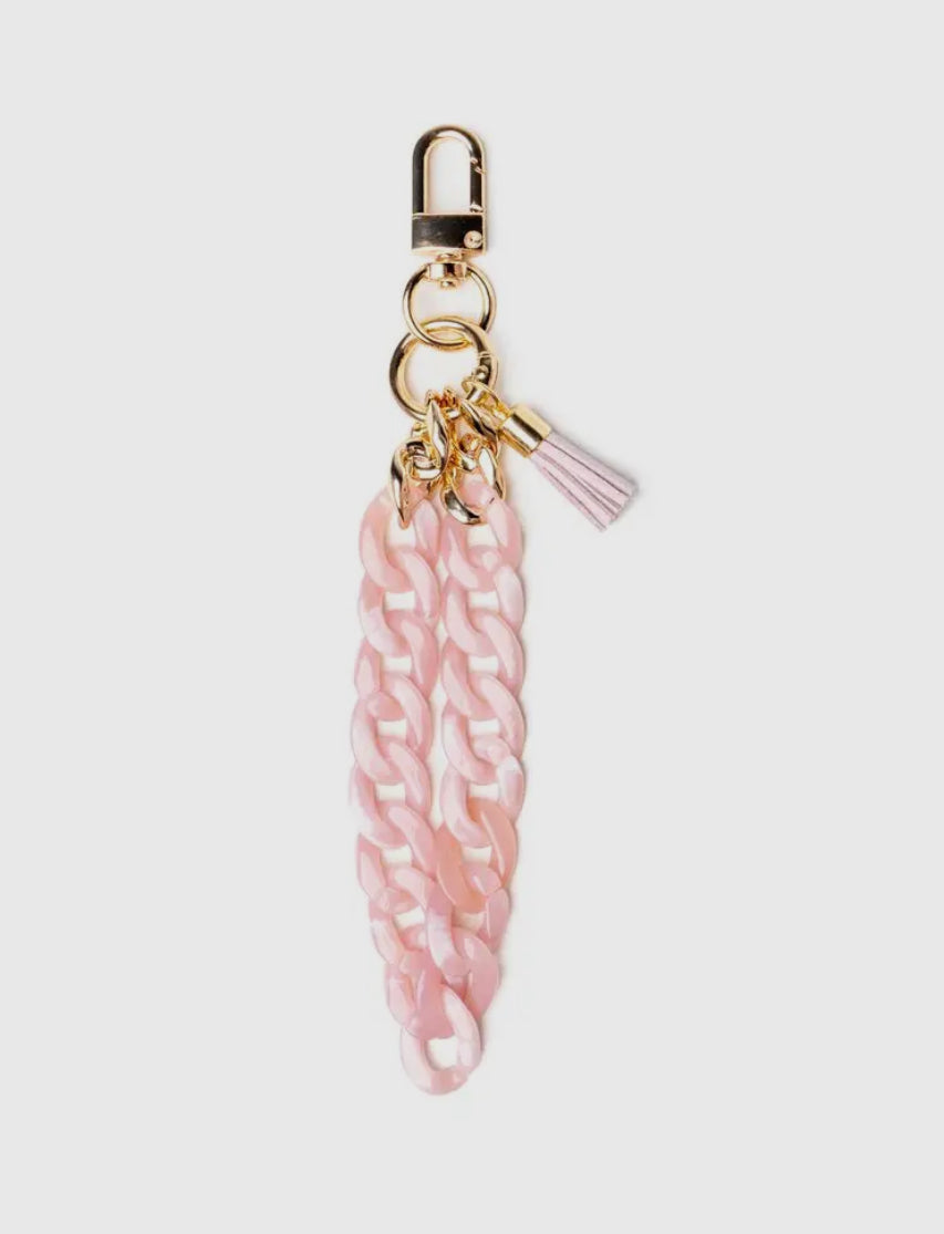 Crush swirled acrylic chain tassel keychain wristlet