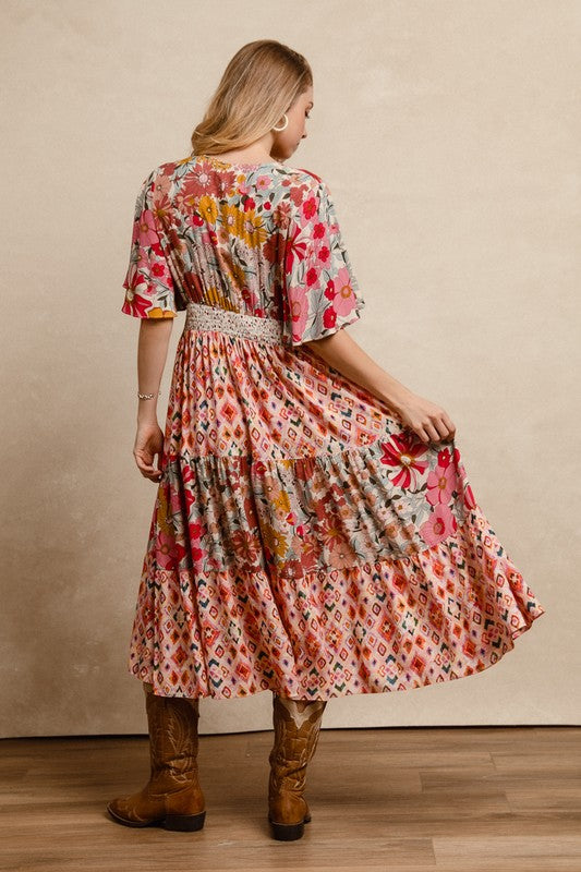 Bibi tiered floral maxi dress