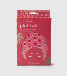 Plot Twist microfiber turbo head towel w/ button closure