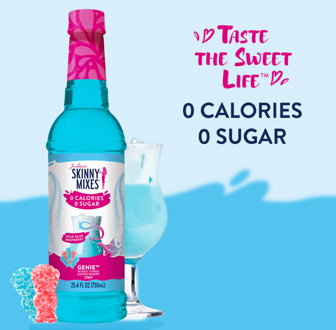 NEW! Jordan's Skinny Syrups Sour Genie Sugar Free Drink Syrup Mix