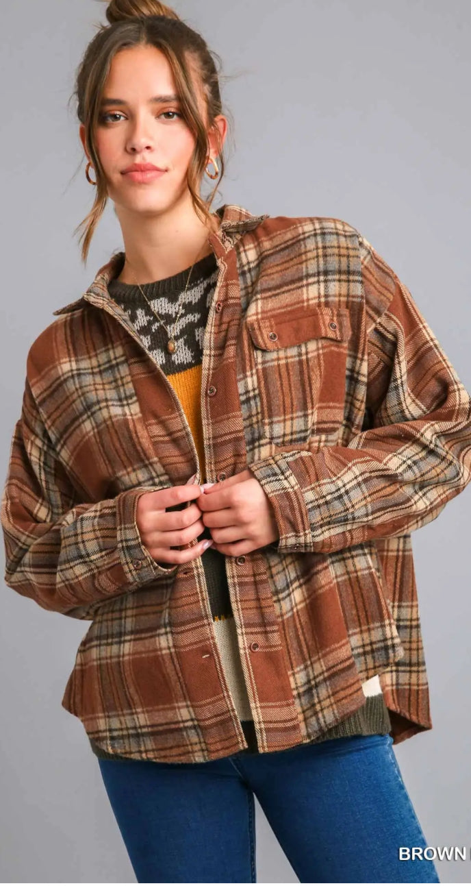 ✨CYBER MONDAY✨ Umgee rust plaid shacket