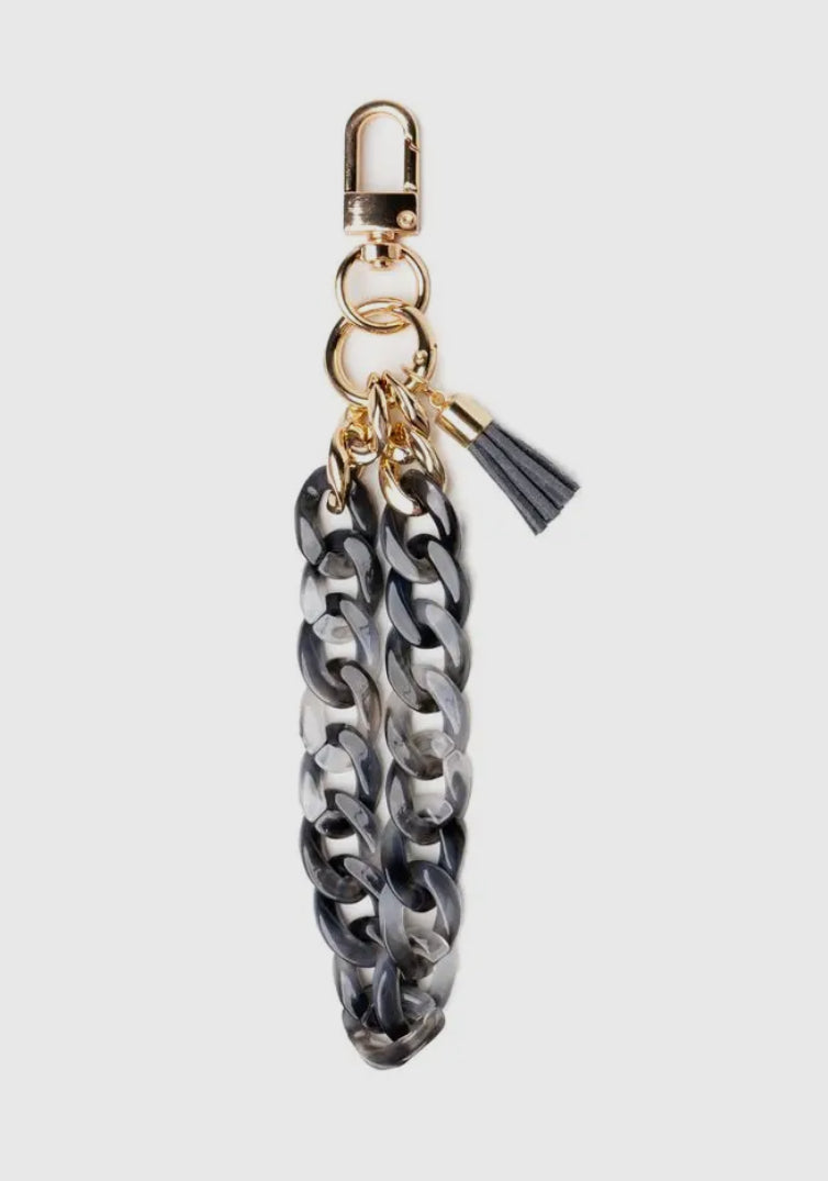 Crush swirled acrylic chain tassel keychain wristlet