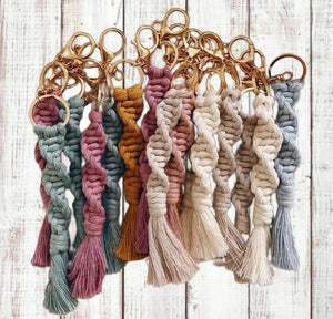 Boho rope braided keychain