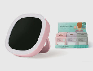 Travel mini LED makeup mirror