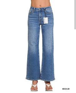 Zenana medium wash wide leg no hole jeans