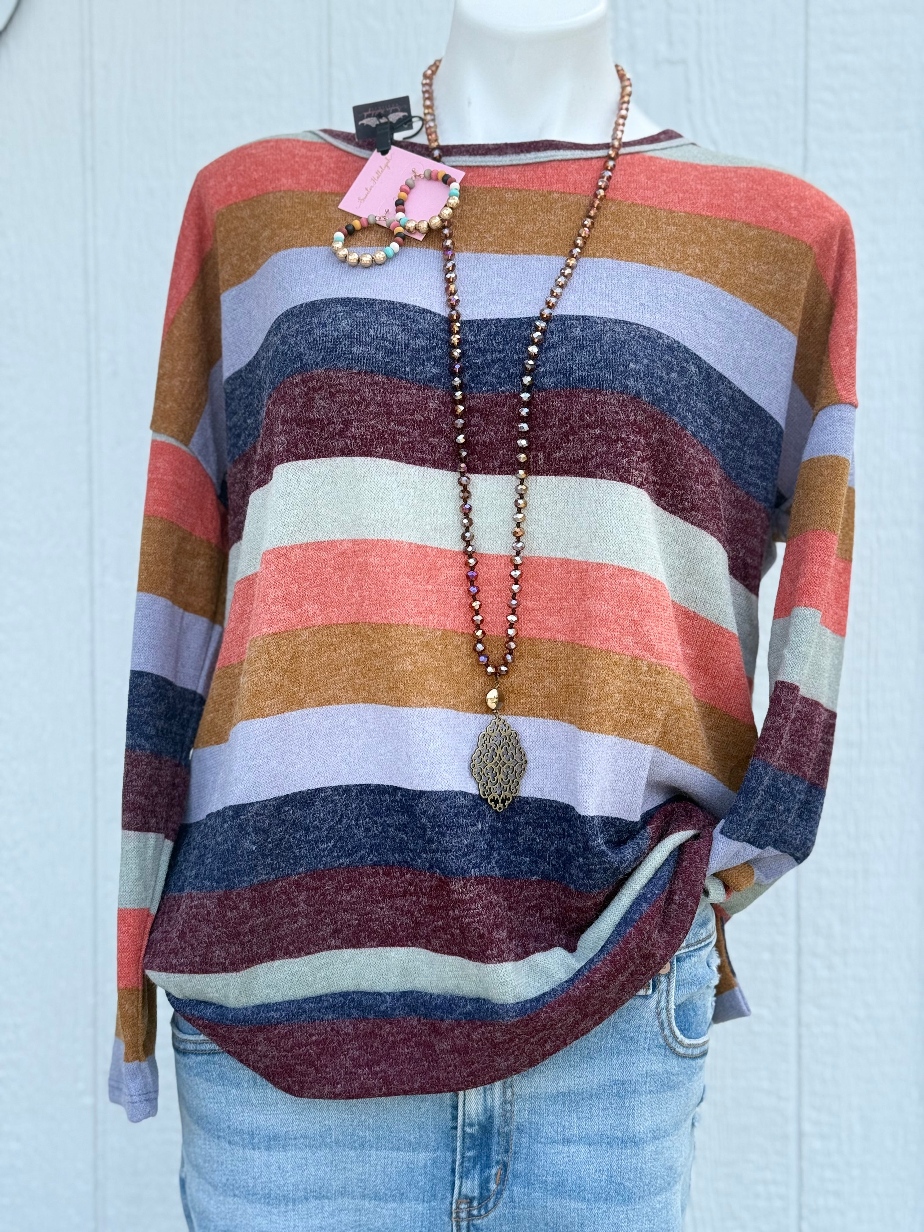 Bibi fall striped tunic layering top