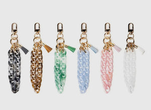 Crush swirled acrylic chain tassel keychain wristlet