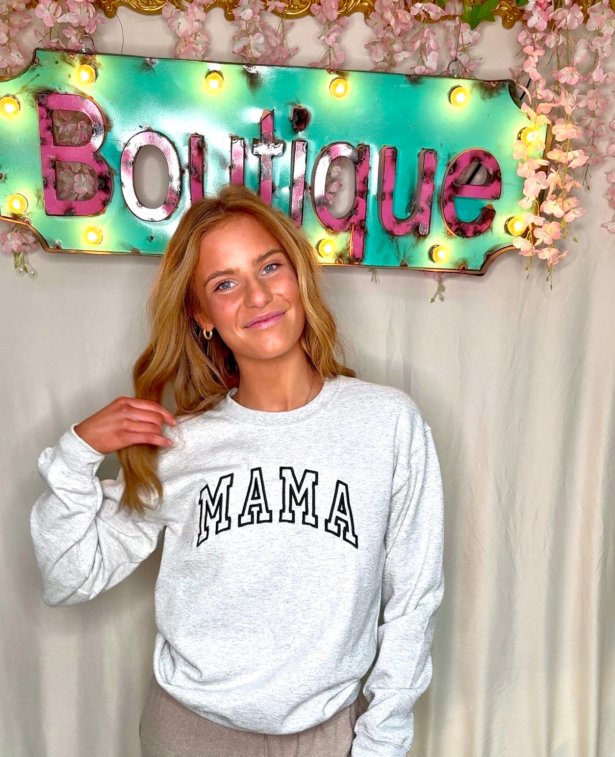 Mama embroidered sweatshirt by Basil & Burch