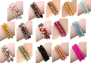 Layering stretch bead bracelet set