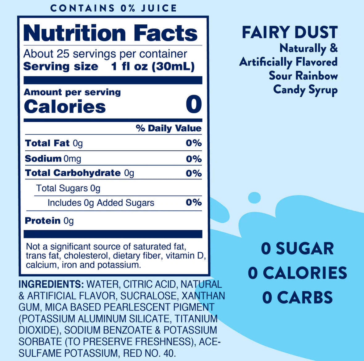 NEW! Jordan's Skinny Syrups Sour Fairy Dust Sugar Free Drink Syrup Mix