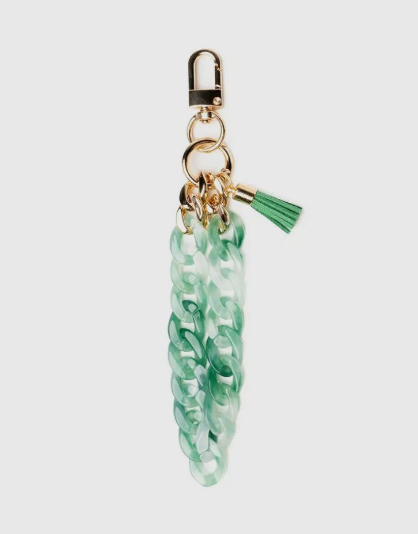 Crush swirled acrylic chain tassel keychain wristlet