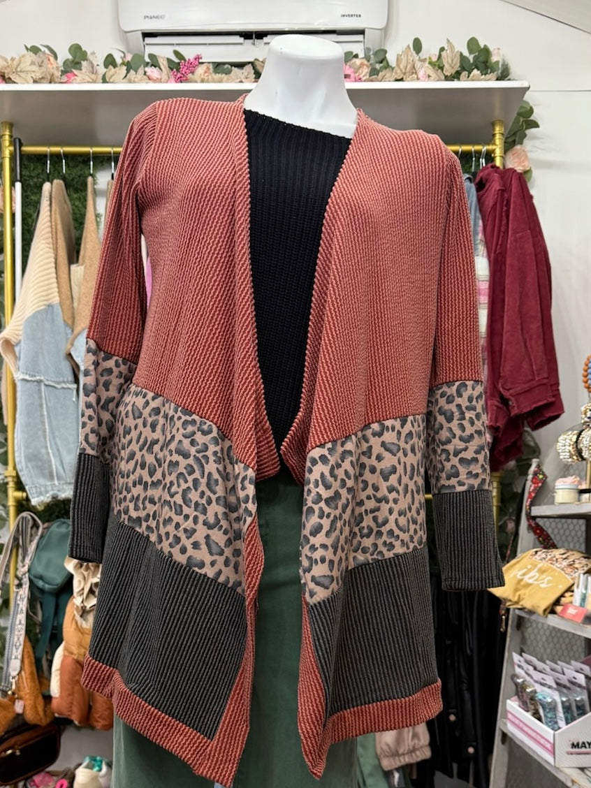 ✨CYBER MONDAY✨ Rust Leopard duster cardigan