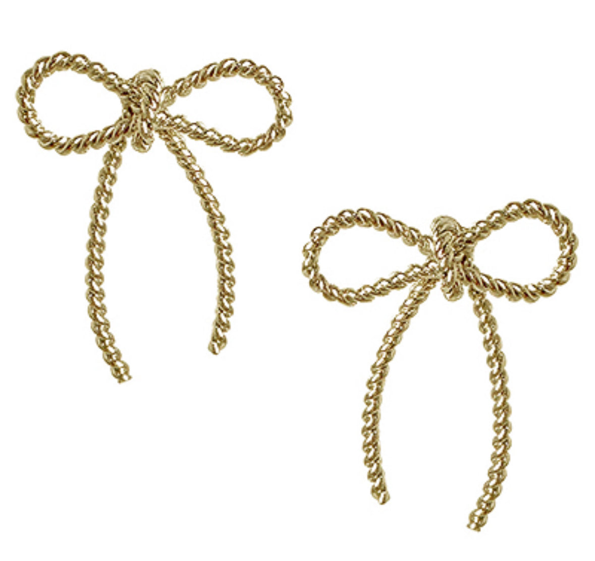 Gold tone bow post earrings