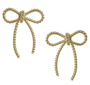 Gold tone bow post earrings