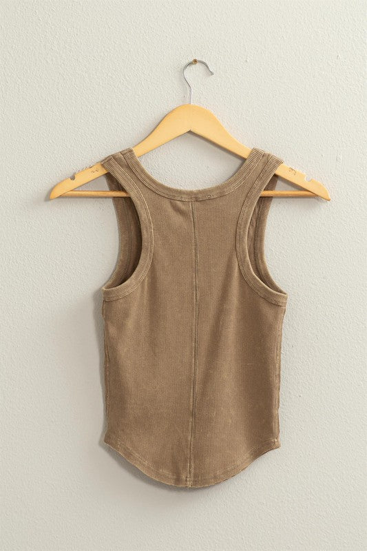 Rust or ivory ribbed tank top