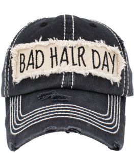 Bad Hair Day black baseball hat