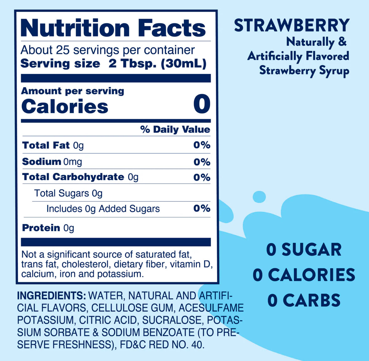 NEW! Jordan's Skinny Strawberry Sugar Free Drink Syrup Mix