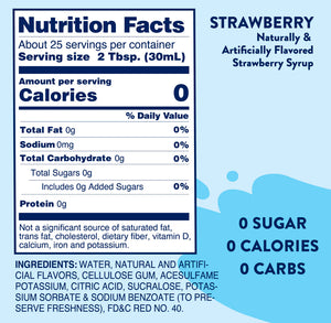 NEW! Jordan's Skinny Strawberry Sugar Free Drink Syrup Mix