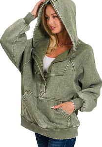 Zenana oversize light olive hoodie