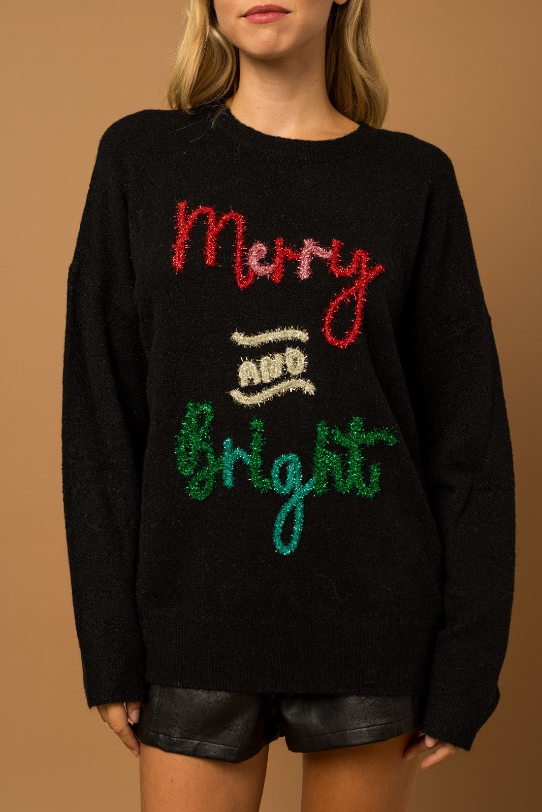 Merry and bright sparkly Christmas sweater