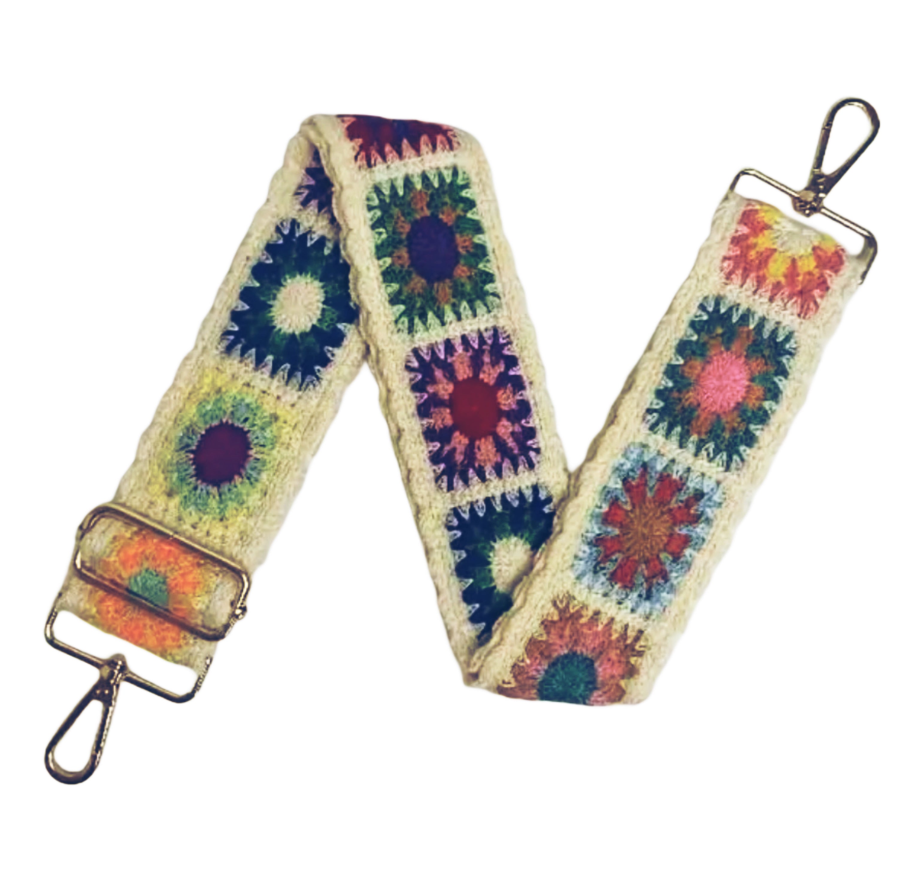 Crochet boho guitar handbag strap