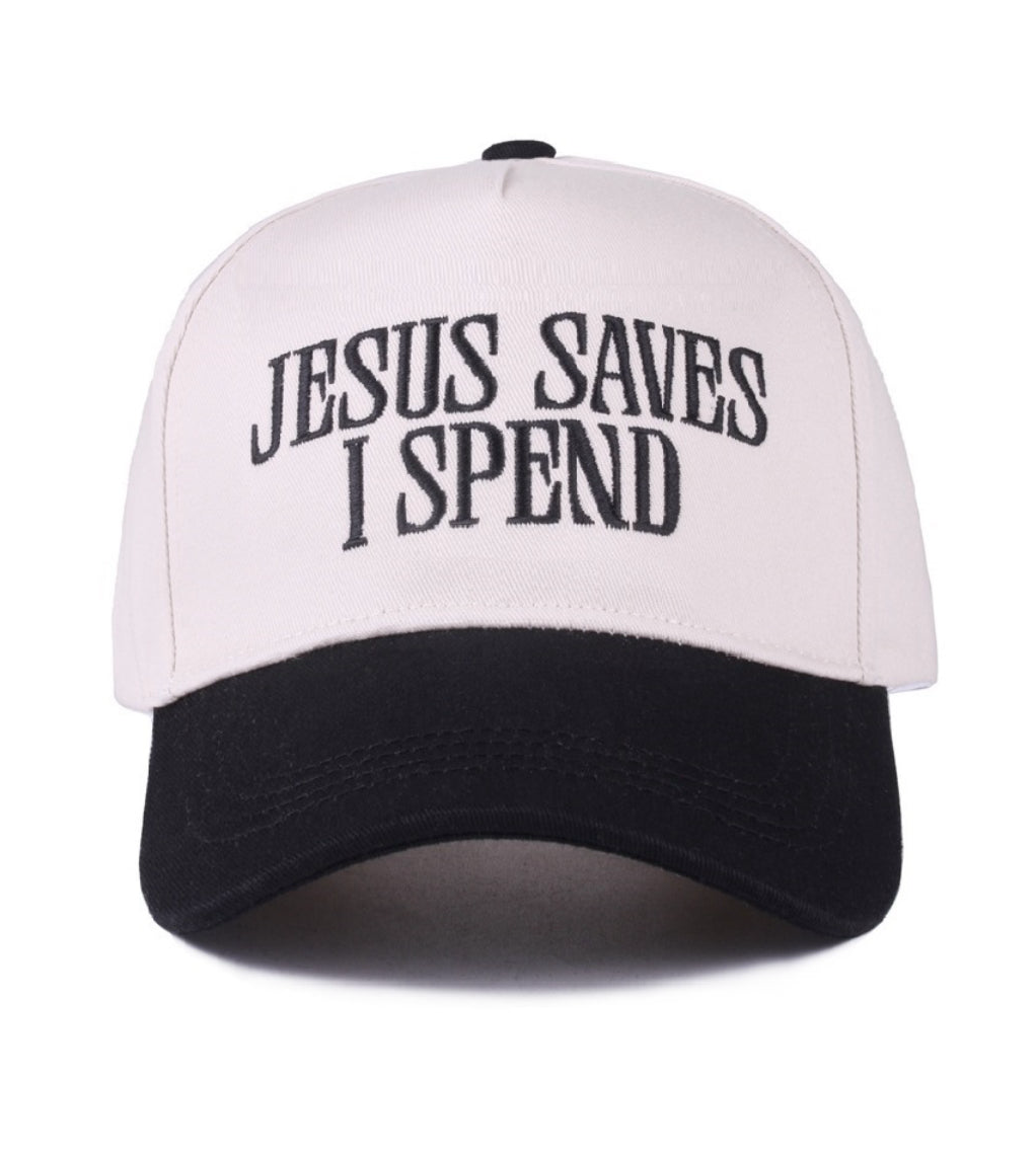 Christian Jesus Saves I Spend hat