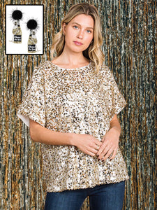 White & gold sequin party / concert birthday top