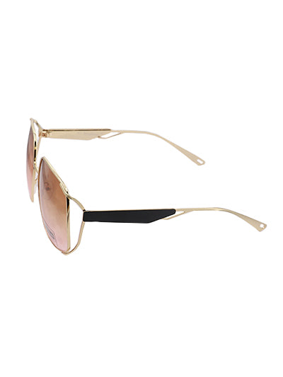 Gold tone light lens sunglasses