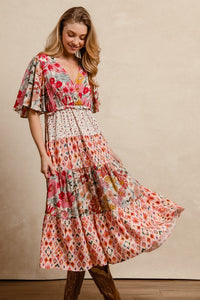 Bibi tiered floral maxi dress