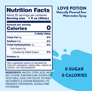 NEW! Jordan's Skinny Syrups Sour Love Potion Sugar Free Drink Syrup Mix