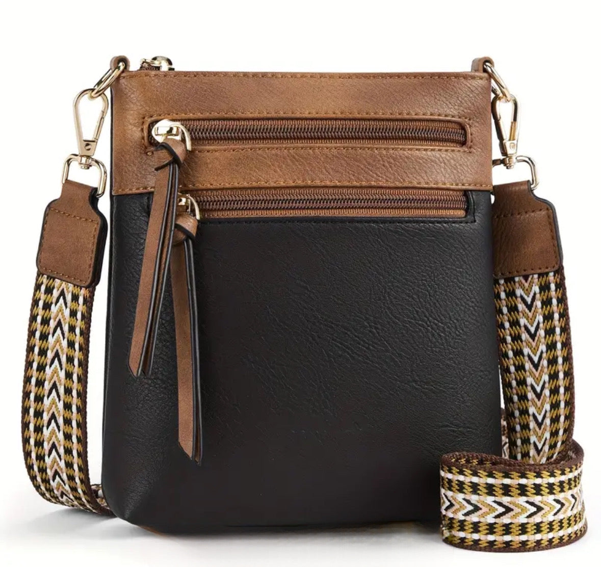 Brown or Black Crossbody Guitar Strap Handbag