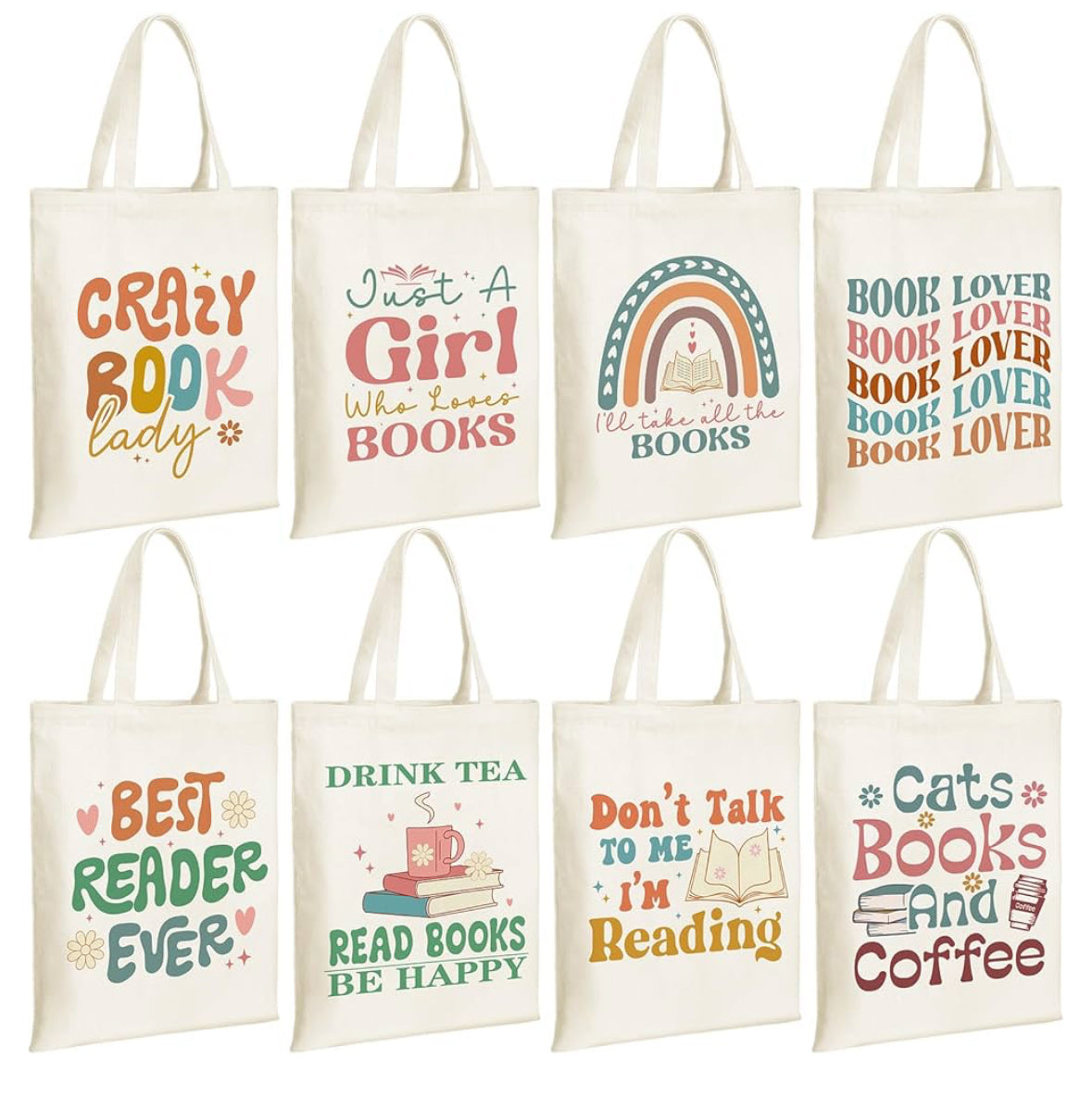 Katie's book lover canvas tote