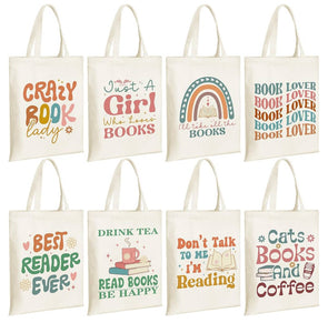 Katie's book lover canvas tote