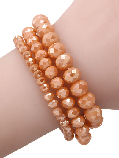 Layering stretch bead bracelet set