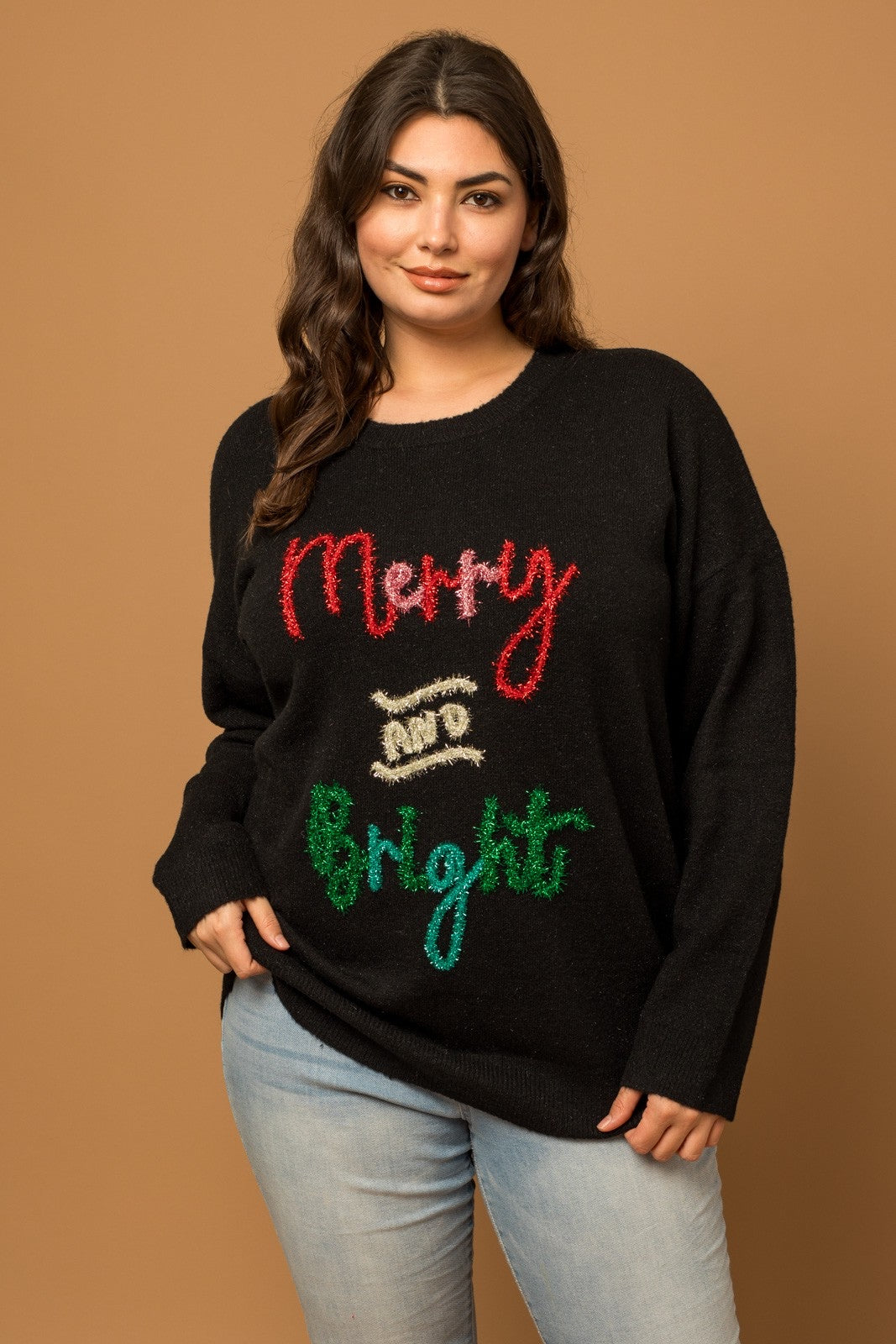 Merry and bright sparkly Christmas sweater