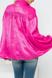 Pink silky holiday dress shirt
