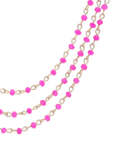 72" Gold & spring / summer color glass bead necklace