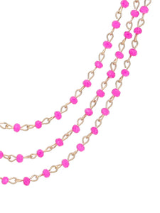 72" Gold & spring / summer color glass bead necklace