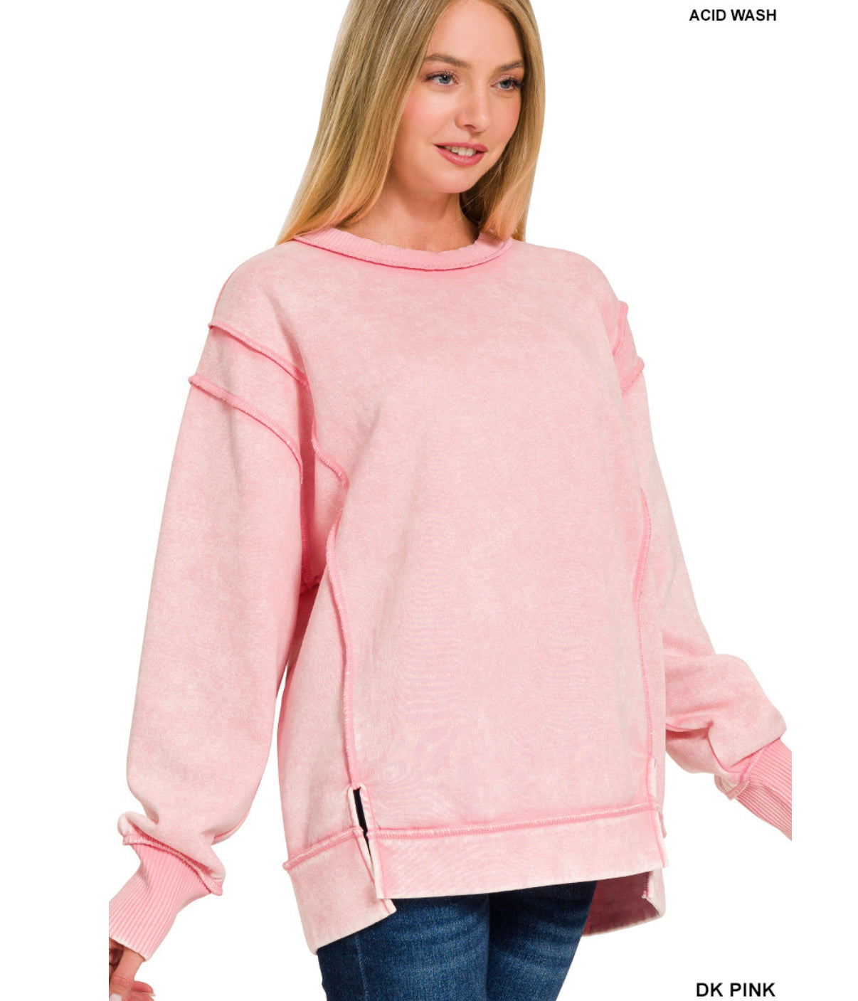 Zenana pink sweatshirt