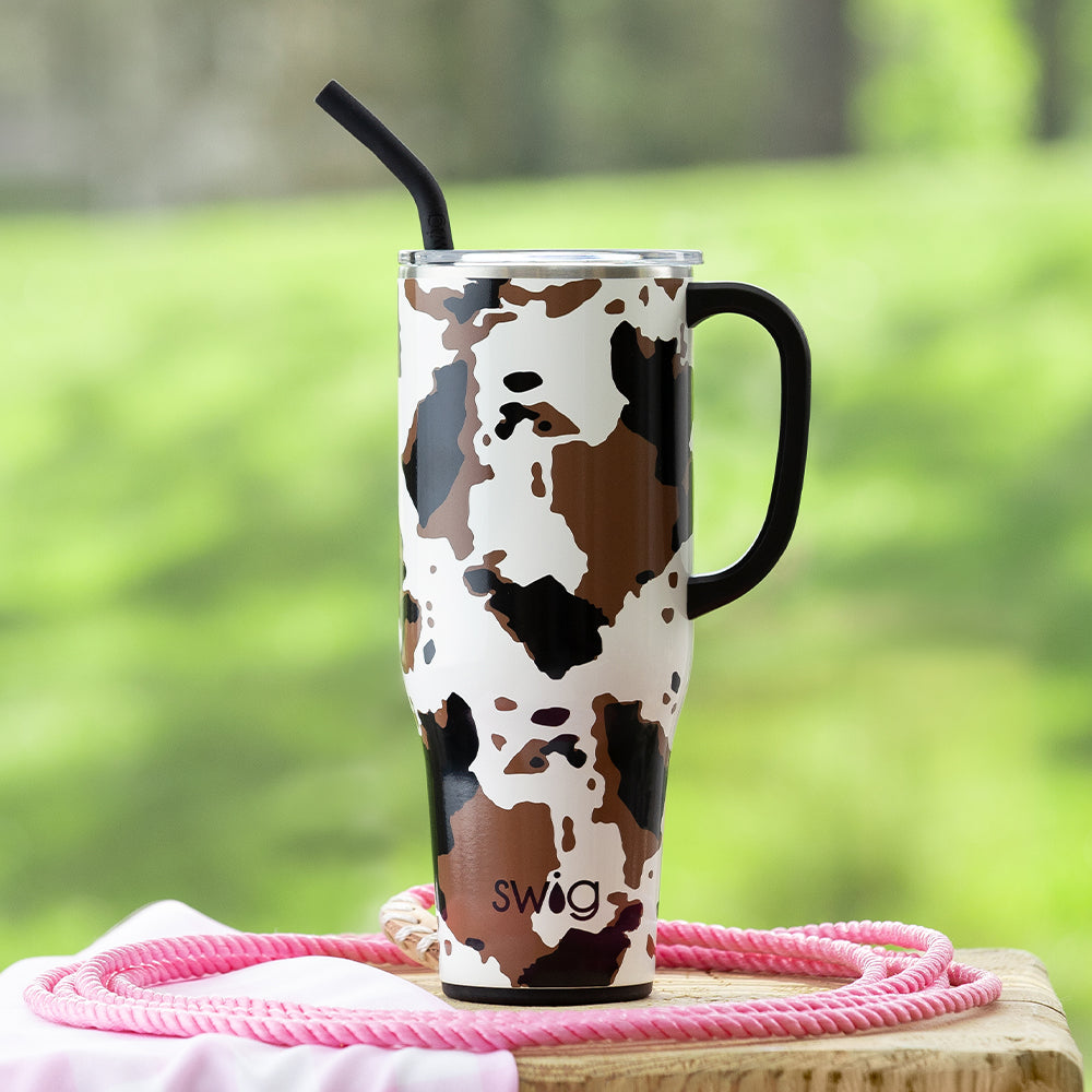 Swig 40oz Hayride Mega Mug Cow Print Tumbler